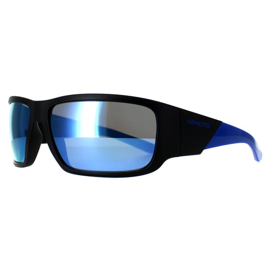 Arnette Rectangle Mens Matte Black Dark Grey Mirror Water Polarized AN4297 Snap II