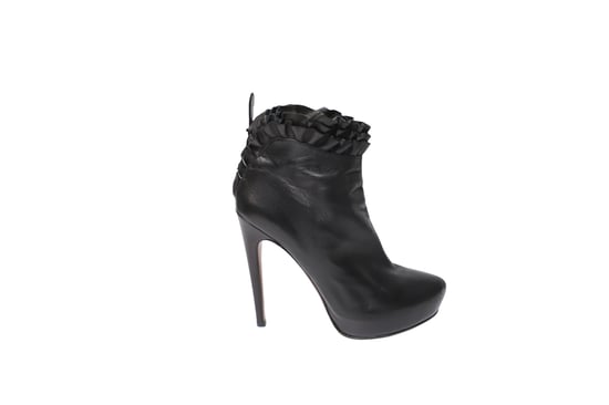 Alaia Rimpel Enkelboots in Zwart Leer - Image 1