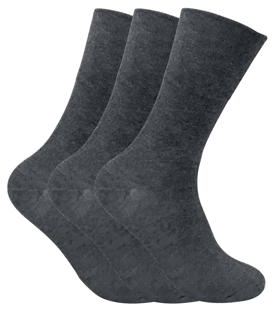 Set van 3 sokken zonder elastiek thermo diabetische sokken voor heren - Grijs - Image 1