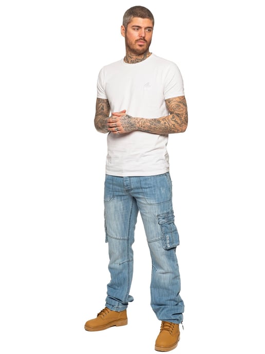 Enzo | heren Combat Denim jeans - Lichtblauw - Image 6