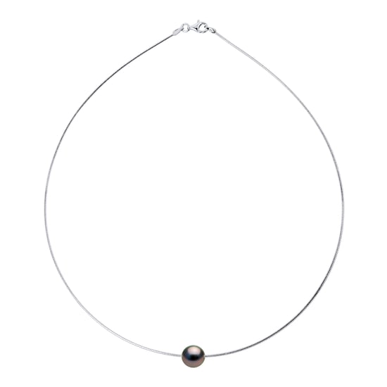 DIADEMA - Necklace - Omega - Silver and Tahitian Pearl