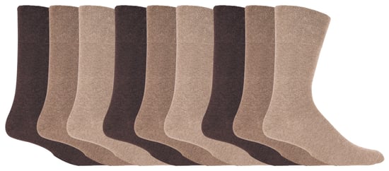 9 paar sokken zonder elastiek katoenen herensokken | Gentle Grip | Zachte losse sokken | Diabetische vriendelijke sokken - Bruin - Image 1