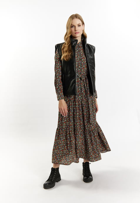 Dreimaster Leren vest Dames zwart - Image 2