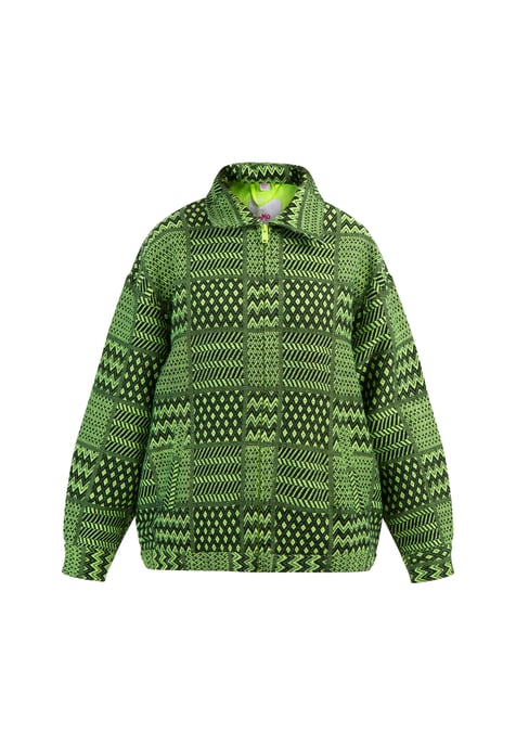 Mymo Oversized blouson Dames Neongroen Zwart - Image 1