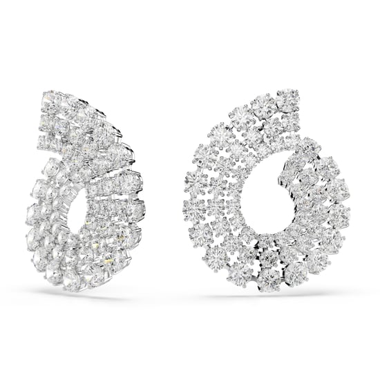 Swarovski 'Matrix Tennis' Women's Base Metal Hoop Earrings - Silver 5705834