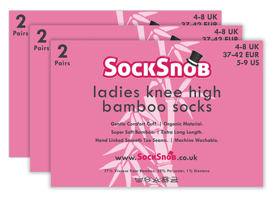 Sock Snob - 6 Paar Multipack Dames Extra Lange Bamboe Sokken Ademende Kniekousen - Marine - Image 2