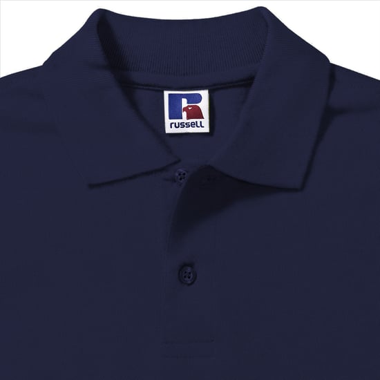Russell Heren 100% Katoenen Korte Mouw Poloshirt (Franse marine) - Image 2