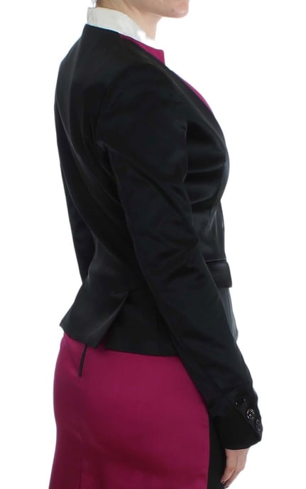 Exte Vrouwen Zwart Roze Stretch Blazer Jasje - Image 4