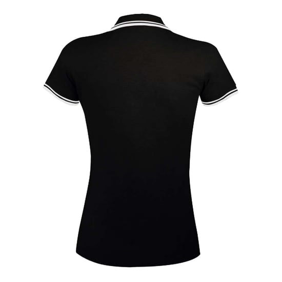 SOLS Dames/Dames Pasadena Poloshirt (Zwart/Wit) - Image 2
