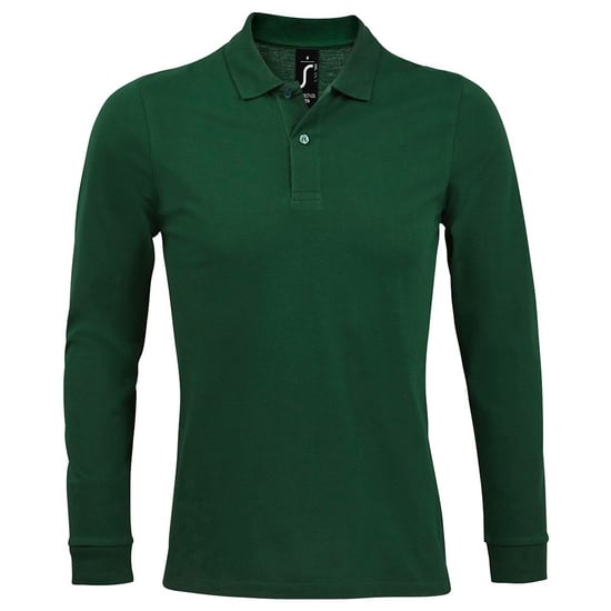 SOLS Heren Perfecte Lange Mouw Piqu Polo Shirt (Fles groen) - Image 1