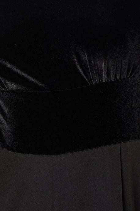 Velvet Bodice Pleat Detail Jumpsuit - Image 5