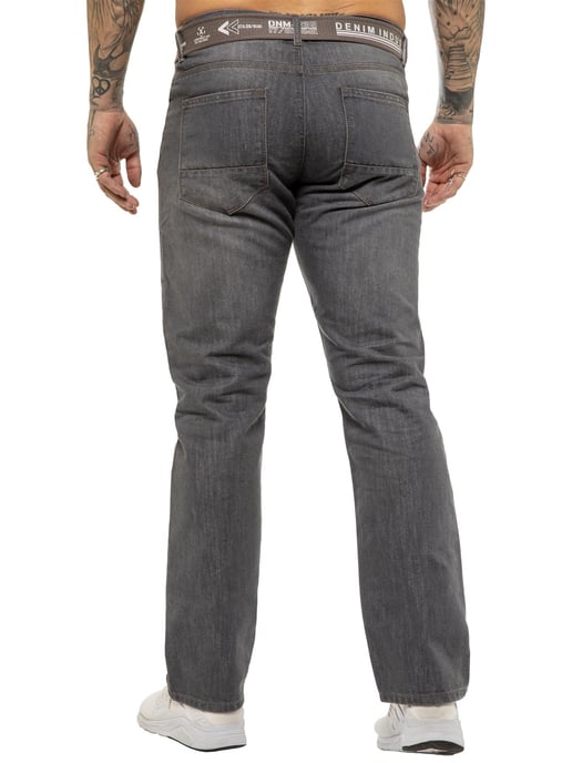 Enzo | Heren Designer Regular Fit Denim Jeans - Grijs - Image 2