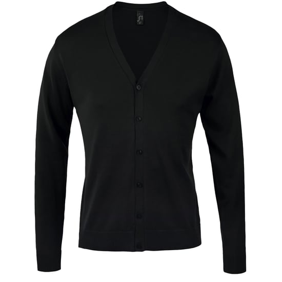 SOLS Heren Golden V Neck Cardigan (Zwart) - Image 1