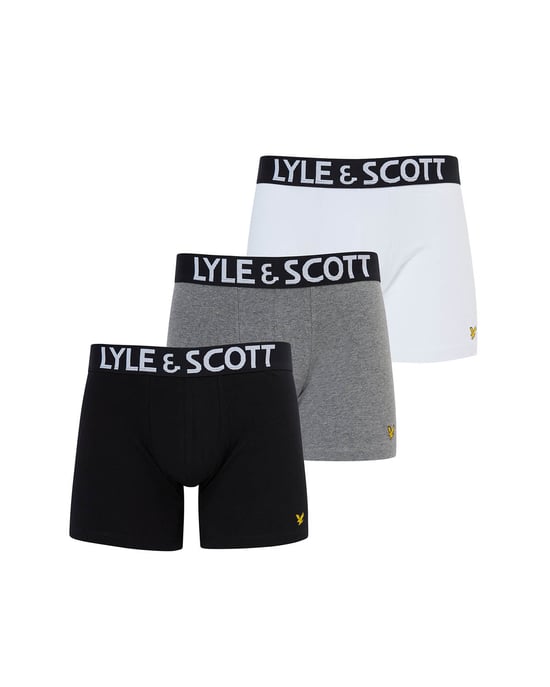 Lyle & Scott - Set van 3 modieuze zwembroeken in zwart - Image 1