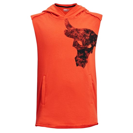Under Armour Project Rock Terry Kids Orange Hoodie Top