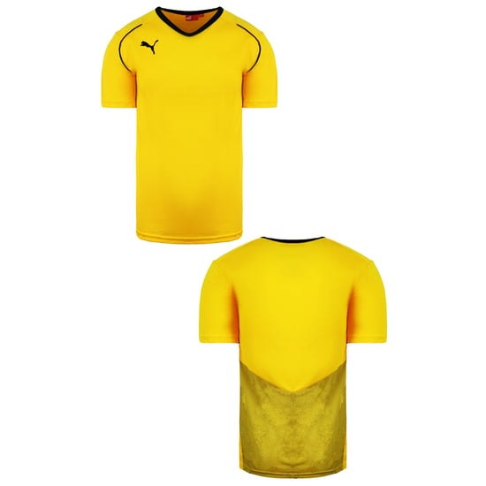 Puma V5.08 Short Sleeve Shirt V-Neck Yellow Mens Football Top 700471 07