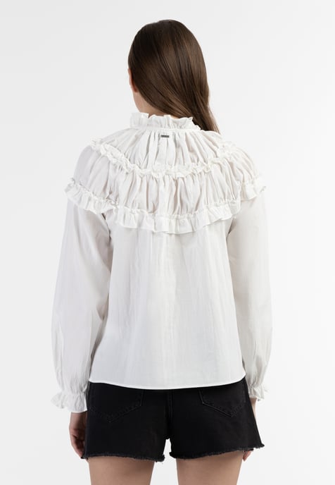 Dreimaster Blouse Dames wolwit - Image 4