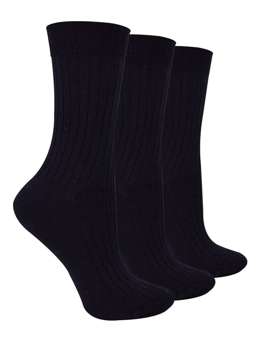 Steven - Dames 3 Paar Originele Merino Wol Sokken - Warme Wintersokken Multipack - Zwart - Image 1