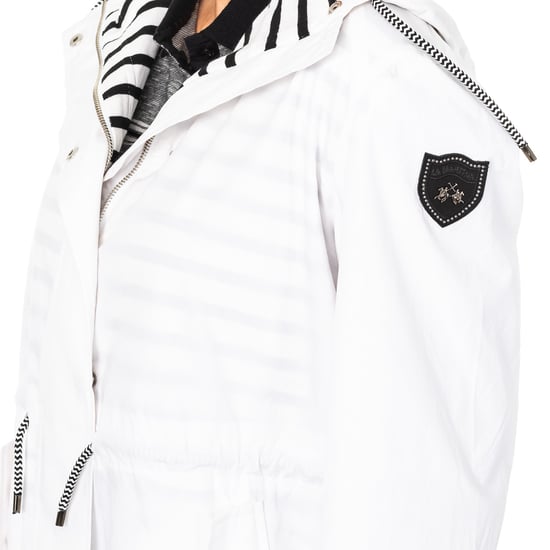 Women's long-sleeved jacket with fixed hood and adjustable drawstring LWO002