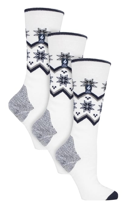 Heat Holders - 3 paar Ultra Lite dames skisokken - Crème Fairisle - Image 1