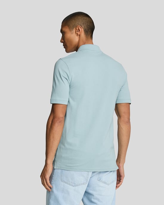 Blauw rookpoloshirt met Lyle & Scott-logo op de borst - Image 3