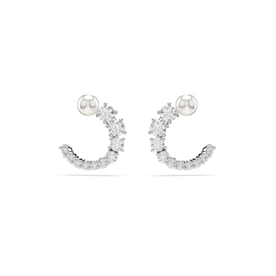 Swarovski 'Matrix' Vrouwen Hoepel Oorbellen van Basismetaal - Zilver 5692260 - Image 1
