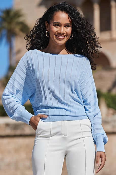 Cornflower Blue Batwing Jumper