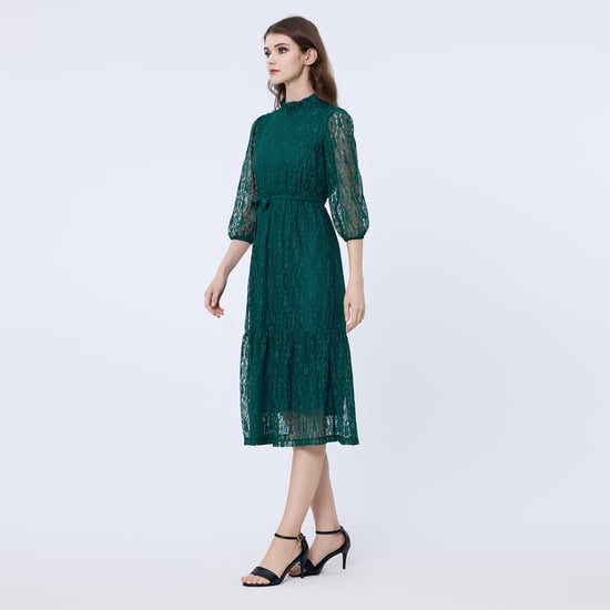 Fit-and-flare kanten jurk - Image 2