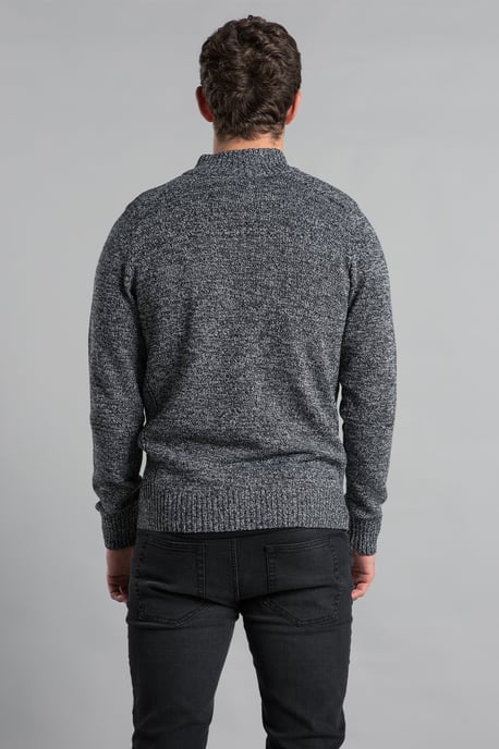 Black Recycled Cotton Blend Zip-Through Cardigan