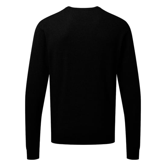 Premier Heren gebreid katoenen crew neck sweatshirt (Zwart) - Image 2