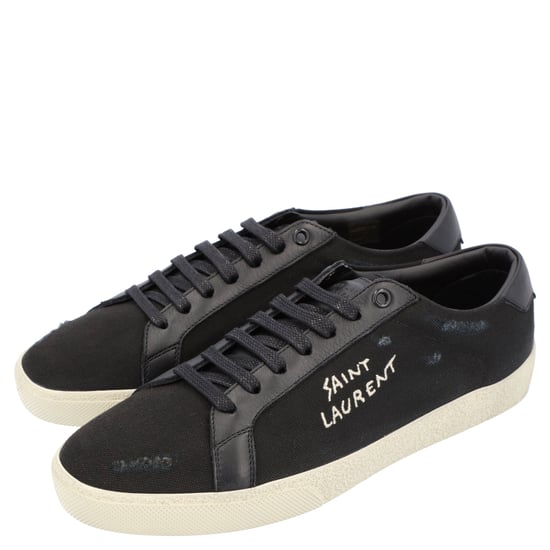 Saint Laurent Court Classic Sl/06 Embroidered Sneakers Black - Image 4
