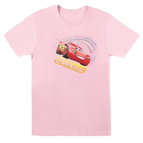 Disney Dames/Dames Cars Bliksem McQueen Katoenen Vriendje T-shirt (Baby Roze) - Image 1