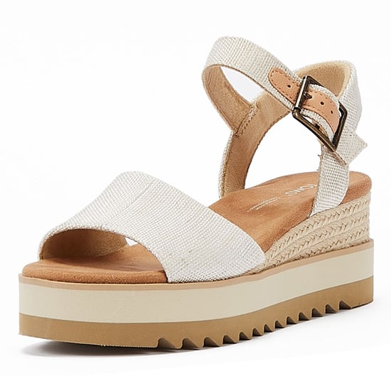 TOMS Diana Canvas Wedge Natuurlijk Dames Sandalen Wit - Image 3
