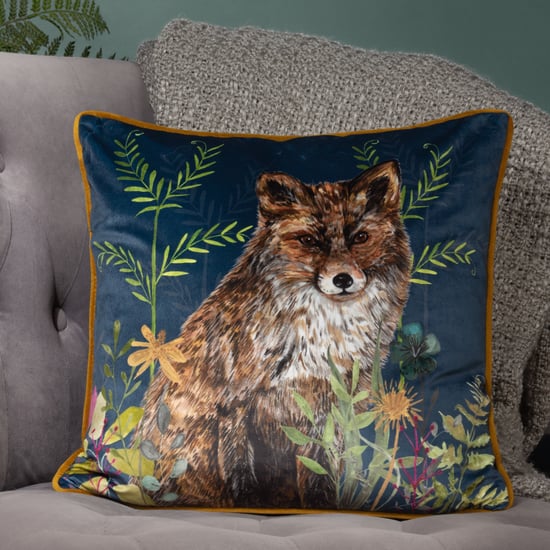 Wylder Nature Willow Fox Piped Velvet Polyester Filled Cushion