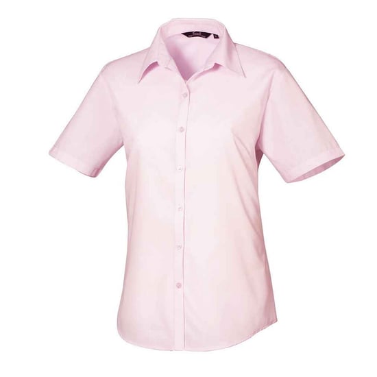 Premier Dames/Dames Popeline Blouse met Korte Mouwen (Roze) - Image 1