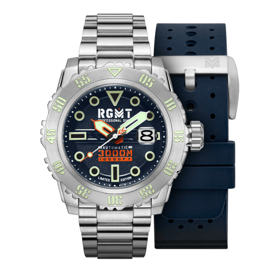 RGMT Ohio Men's Japanese Automatic 46mm Blue Watch with Stainless Steel Bracelet