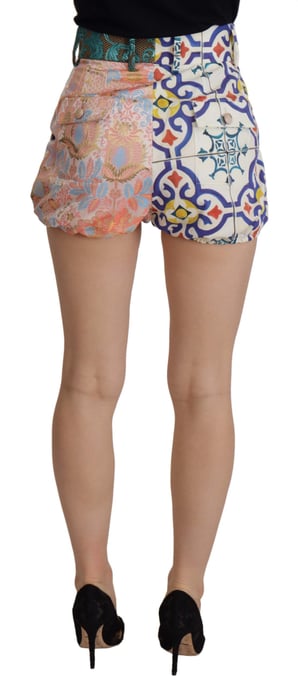 Dolce & Gabbana Multicolor Hoge Taille Hot Pants Dames Shorts - Image 2