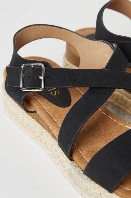 Beauty Cross Strap Espadrille Footbed Sandal