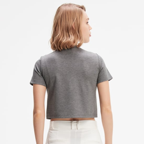 Typo print crop t-shirt - Image 4
