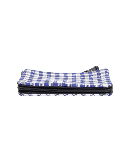Celine Trio Gingham Crossbody Bag in Blue and White Cotton - Image 6