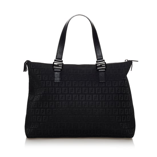 Vintage Fendi Zucchino Canvas Tote Bag Black - Image 3