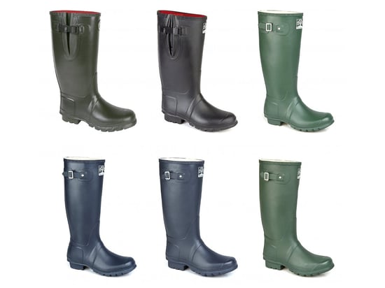 Woodland NEOPRENE Gusset Unisex Buckle Wellington Boots Olive Green - Image 4