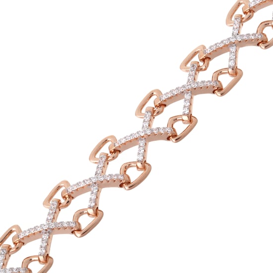 Orphelia Dames 925 Sterling Zilveren Ketting - Zilver/Roos ZK-7212 - Image 3