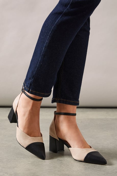 Wide Fit Dollis Pointed Two Part Toe Cap Courts - Image 1