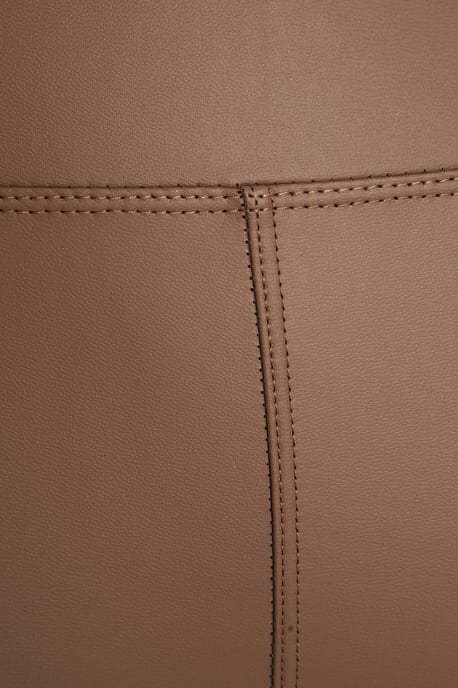 Brown Faux Leather Leggings