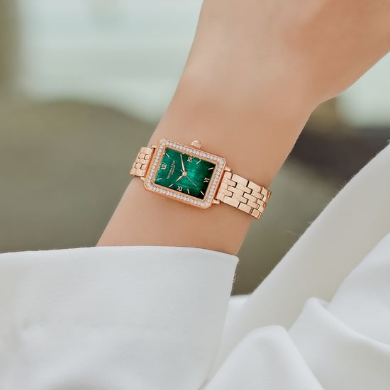 Victoria Hyde Westminster Rose Goud Groen Diamant Detail Dameshorloge - Image 3