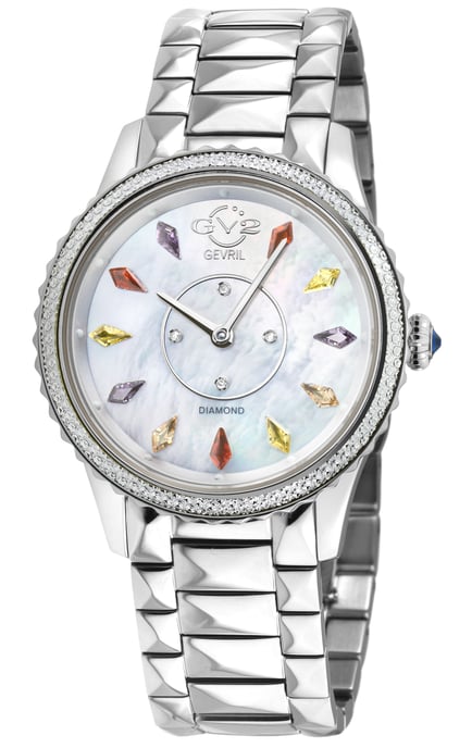 Siena Zwitserse Kwarts MOP Wijzerplaat 316L Roestvrij Stalen Diamant Horloge - Image 1