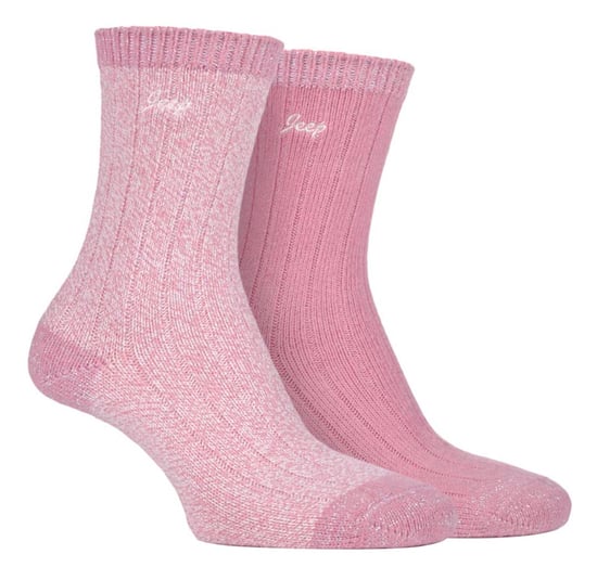 Jeep - Set van 2 superzachte sokken voor wandelschoenen voor dames - Rose / Cream - Image 1