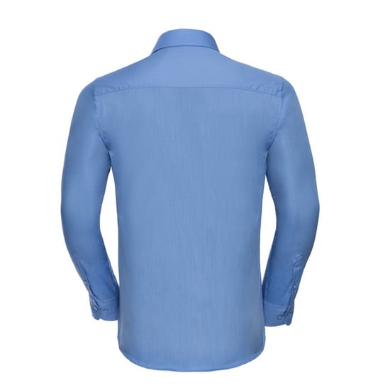 Russell Collection Heren Poplin Getailleerd Overhemd met Lange Mouwen (Bedrijfsblauw) - Image 2