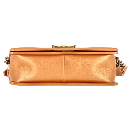 Chanel Quilted Medium Boy Flap Bag in Brown Lambskin Leather - Image 4